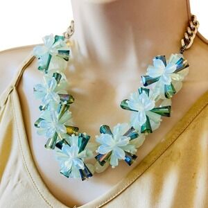 Hallhuber Necklace Crystal glass burst Beaded Statement Collar Designer beads